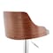 Armen Living Asher Adjustable Gray Faux Leather and Chrome Finish Bar Stool LCARBAWAGR - alternate 2